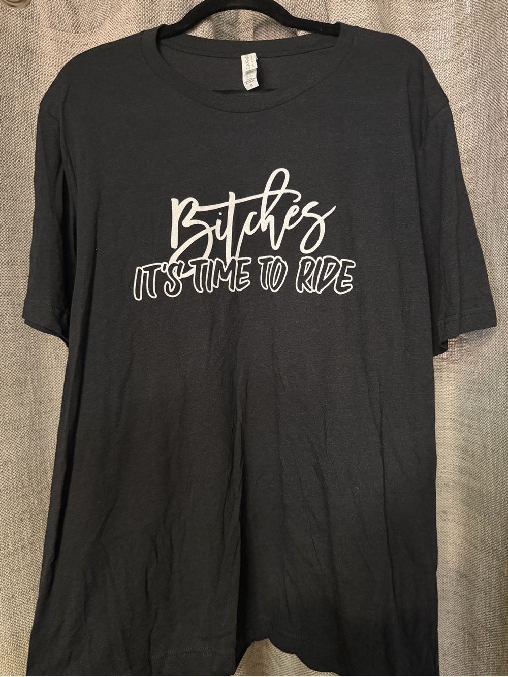 Black Graphic Tee - "Bitches It's Time To Ride"
